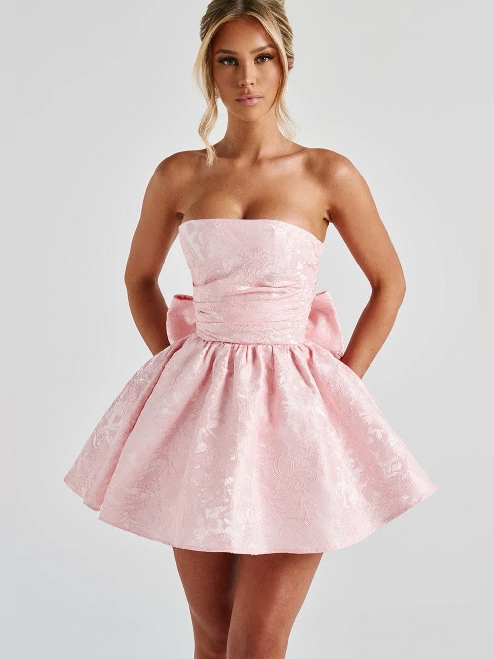 Babyboo NWT Women Small Pink Strapless Mini Dress Romantic Coquette Soft Girl